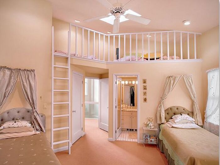 Mẫu phòng ngủ có gác lửng đẹp cho bé