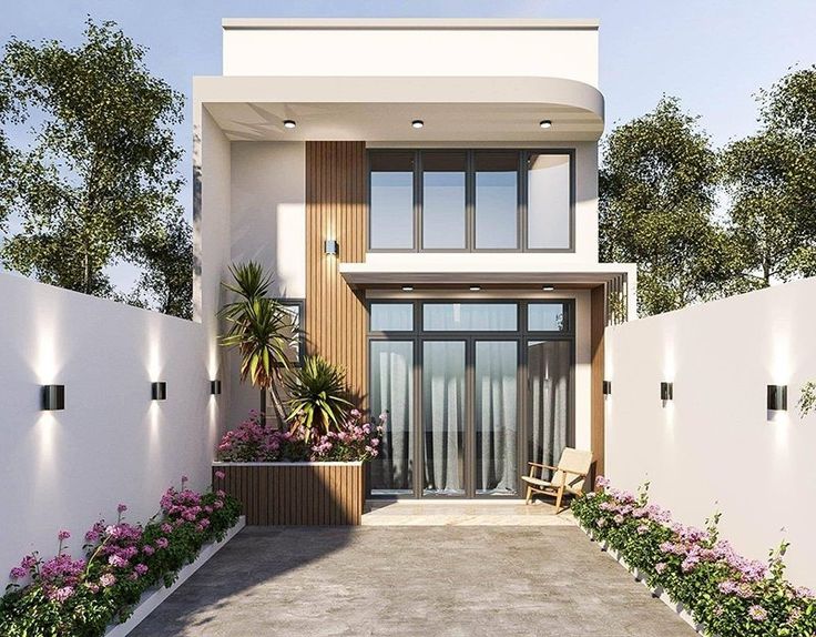 Mặt tiền mẫu nhà cấp 4 đẹp 5x20m có gác lửng phong cách hiện đại thường ưu tiên sự tối giản trong đường nét nhưng vẫn toát lên vẻ sang trọng 