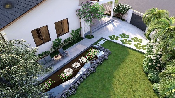 Mẫu nhà cấp 4 đẹp có sân vườn gần gũi thiên nhiên
