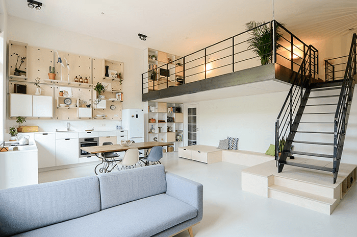 mẫu trần thạch cao phòng khách nhà gác lửng được ưa chuộng nhất hiện nay