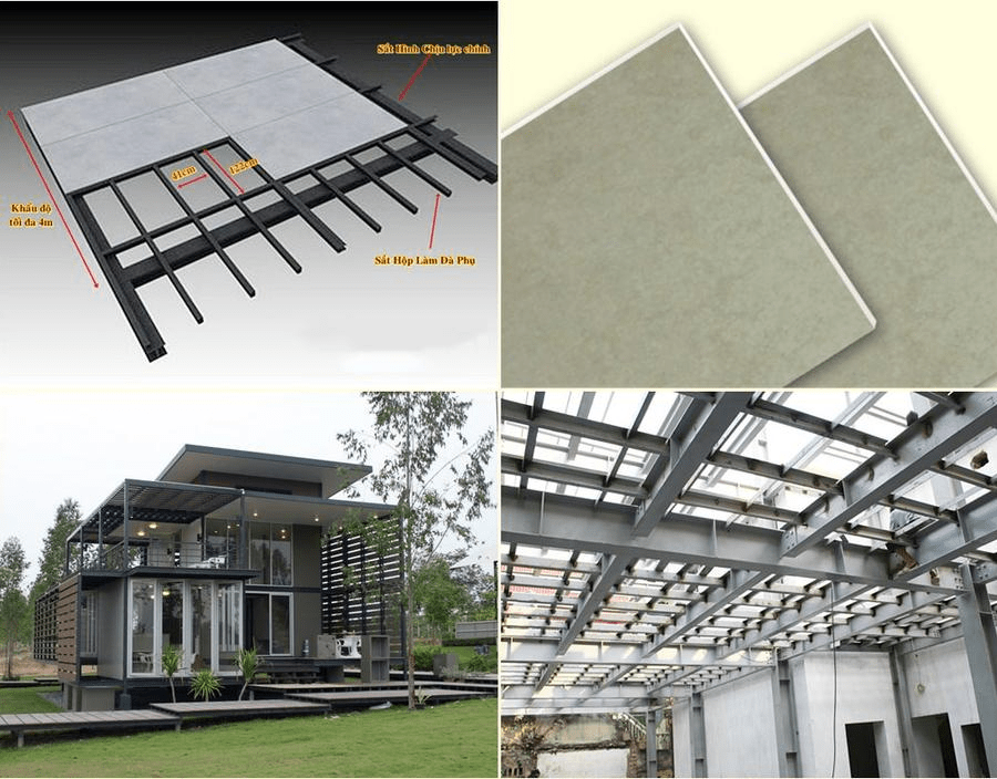Mẫu nhà lắp ghép sử dụng tấm cemboard được ưa chuộng nhờ khả năng chịu ẩm, cách nhiệt tốt và thi công nhanh, phù hợp cho nhiều loại hình công trình khác nhau 
